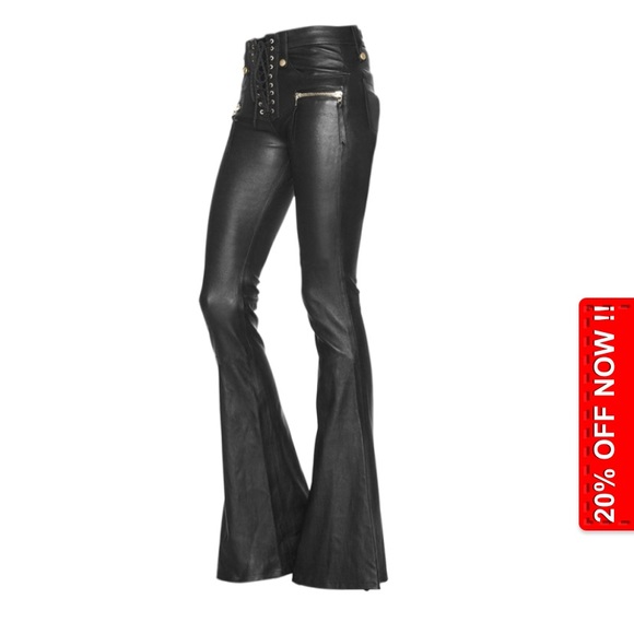 JESSICA BUURMAN VENNY LACE UP LEATHER PANTS - Picture 3 of 3